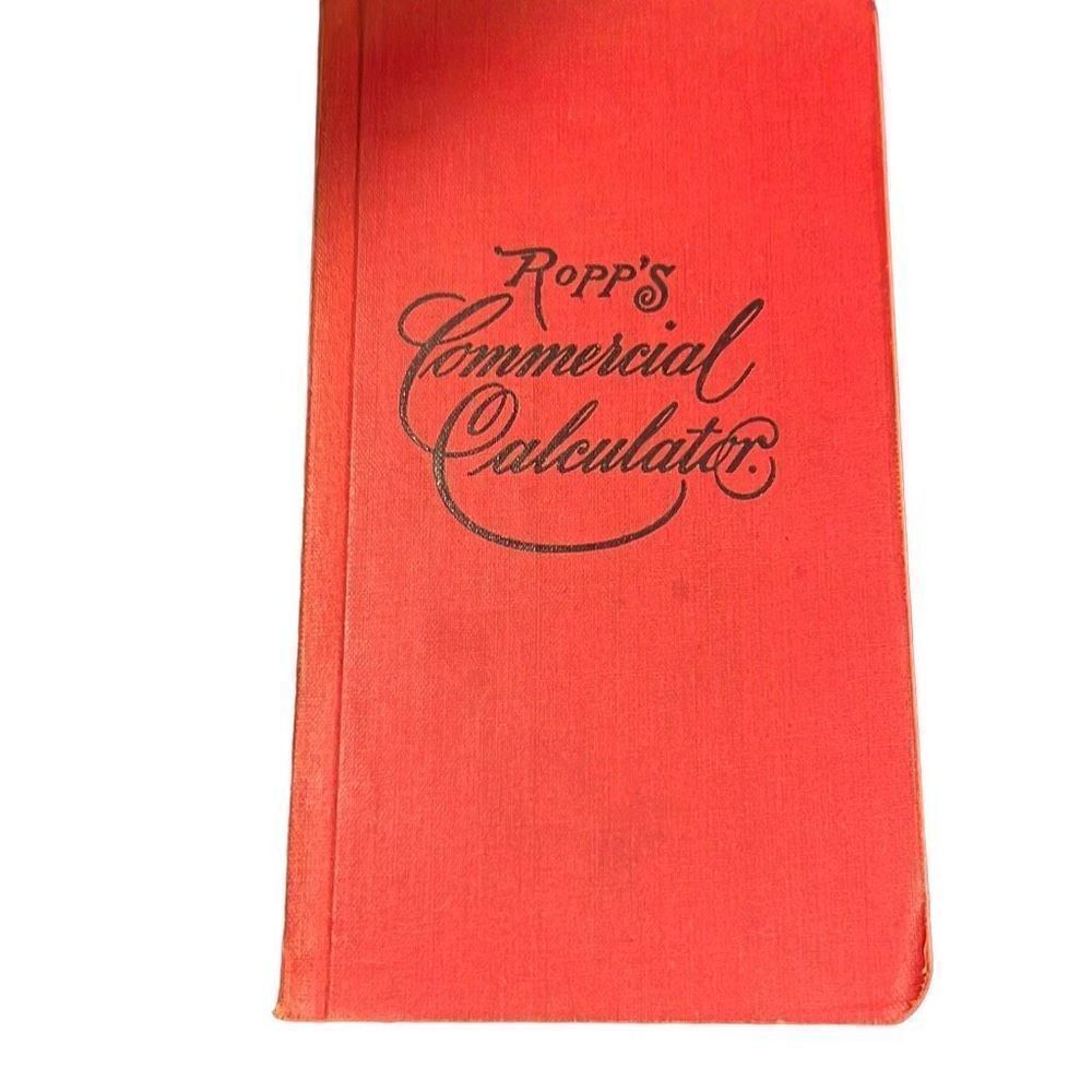 Vintage Red C. Ropp’s Commercial Calculator Short Cut Arithmetic Pocket Size